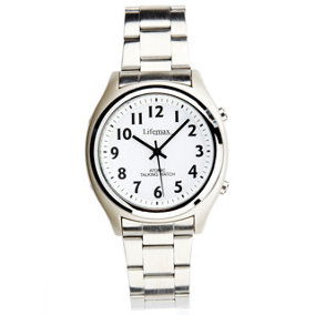 Womens Talking Atomic Watch - Radio Controlled Wristwatch with Audible Time & Date in UK Voice, Round Face, Expandable Metal Strap