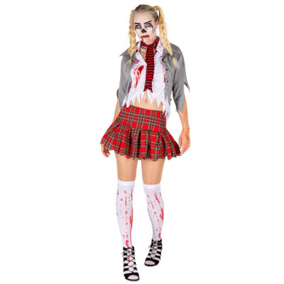 Womens Zombie Costume 300126 red M — free download