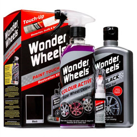 Wonder Wheels WTU003 Clean & Touch Up Kit Black Pen Wheel Cleaner Tyre Gel x 2