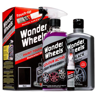 Wonder Wheels WTU003 Clean & Touch Up Kit Black Pen Wheel Cleaner Tyre Gel