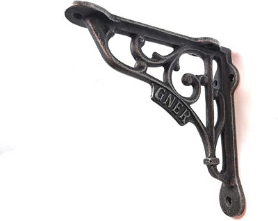 Wonderful Cast Iron 7X7.5'' Wall Shelf Brackets From A GNER Steam Railway Carriage (1PAIR)