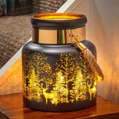 Wonderland Lantern Onyx - 20 cm Glass Lantern for LED Strings or