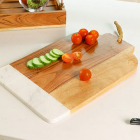 Wood and Marble Kitchen Chopping Board Gift Idea