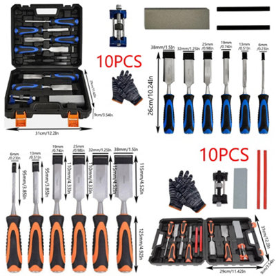 Wood Chisel Set 10 Pieces Woodworking Tools Sharpening Stone with ...