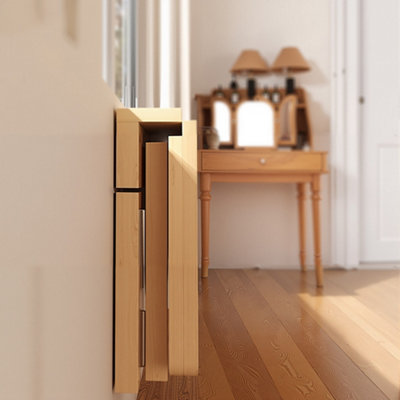 WAQ × DOORS　FOLDING WOOD TABLE Wood Color Wall Mounted Folding Table with Wooden Stand 70cm W x