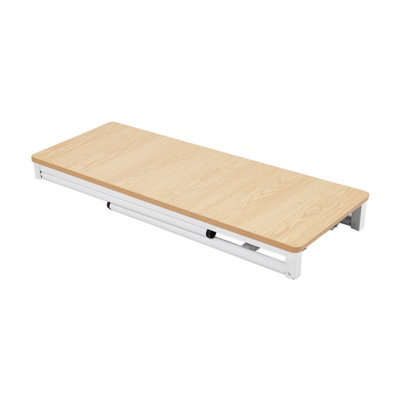 Wood Colour Folding Office Desk with Adjustable Foot Pads, 100cm W x 40cm D x 75cm H