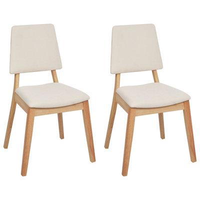 Wood Dining Chair Set of 2 Light Beige MERRILL