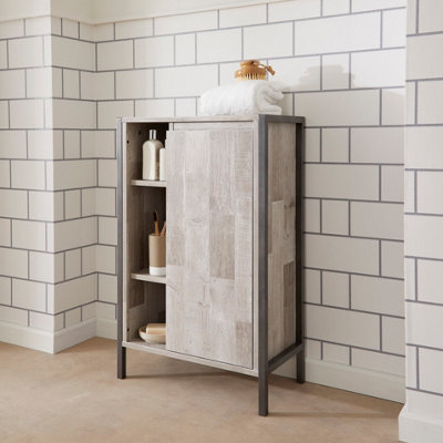 Wood Effect and Grey Bathroom Console Unit at B&Q