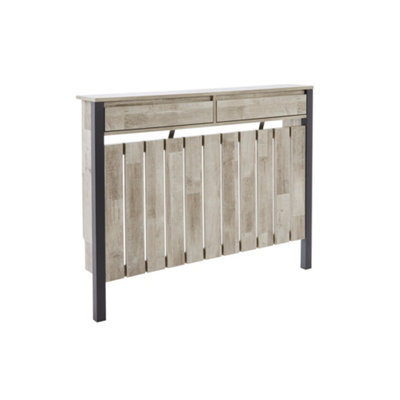 Wood Effect and Grey Medium Radiator Cover - 6