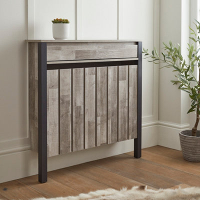 Wood Effect and Grey Mini Radiator Cover