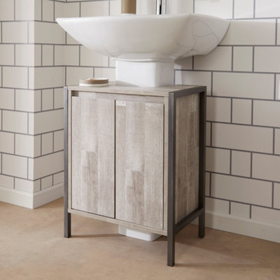 Wood Effect and Grey Under Sink Storage Unit Price Comparisons | Compare The Build
