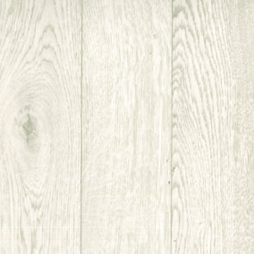 Wood Effect Anti-Slip White Vinyl Flooring For DiningRoom  Hallways Conservatory And Kitchen Use-1m X 2m (2m²)