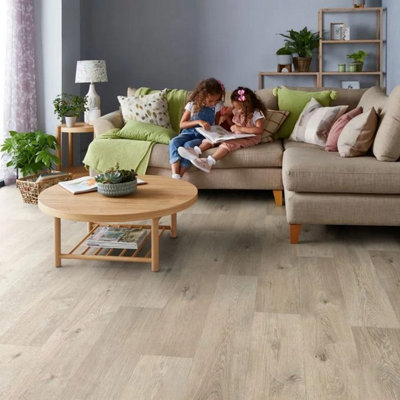 Wood Effect Beige Brown Vinyl Flooring - 4