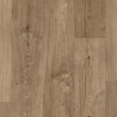 Wood Effect Beige Brown Vinyl Flooring, Contract Commercial Vinyl Flooring with 3.5mm Thickness-10m(32'9") X 3m(9'9")-30m²