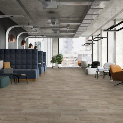 Wood Effect Beige Brown Vinyl Flooring