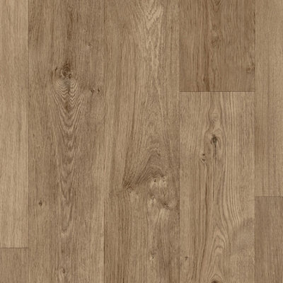 Wood Effect Beige Brown Vinyl Flooring, Contract Commercial Vinyl Flooring with 3.5mm Thickness-15m(49'2") X 2m(6'6")-30m²