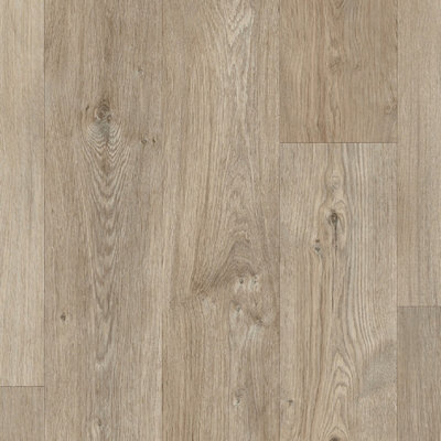 Wood Effect Beige Brown Vinyl Flooring, Contract Commercial Vinyl Flooring with 3.5mm Thickness-6m(19'8") X 4m(13'1")-24m²