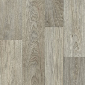 Wood Effect Beige Non Slip Vinyl Flooring For LivingRoom, Kitchen, 2.8mm Cushion Backed Vinyl Sheet-2m(6'6") X 2m(6'6")-4m²