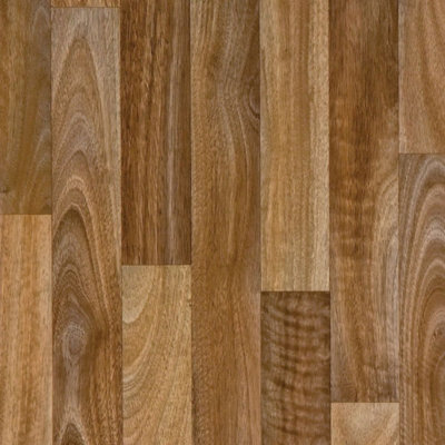 Wood Effect Brown Anti-Slip Vinyl Flooring For DiningRoom Hallways Conservatory And Kitchen Use-1m X 2m (2m²)