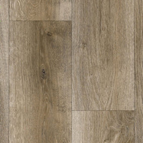 Wood Effect Brown Anti-Slip  Vinyl Flooring For  DiningRoom LivngRoom Hallways And Kitchen Use-2m X 4m (8m²)