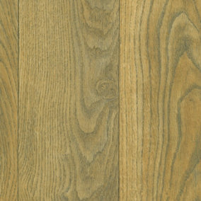 Wood Effect Brown Anti-Slip Vinyl Flooring For LivingRoom, Kitchen,2.7mm Thick Cushion Backed Vinyl Sheet-2m(6'6") X 2m(6'6")-4m²