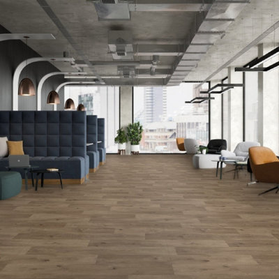 Wood Effect Brown Beige Vinyl Flooring