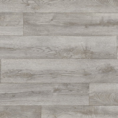 Wood Effect Flooring, Grey Contract Commercial Heavy-Duty Vinyl Flooring with 3.0mm Thickness-12m(39'4") X 2m(6'6")-24m²