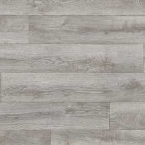 Wood Effect Flooring, Grey Contract Commercial Heavy-Duty Vinyl Flooring with 3.0mm Thickness-15m(49'2") X 2m(6'6")-30m²