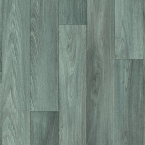Wood Effect Grey Anti-Slip Vinyl Flooring For LivingRoom, Kitchen, 2.0mm Felt Backing Vinyl Flooring-1m(3'3") X 2m(6'6")-2m²
