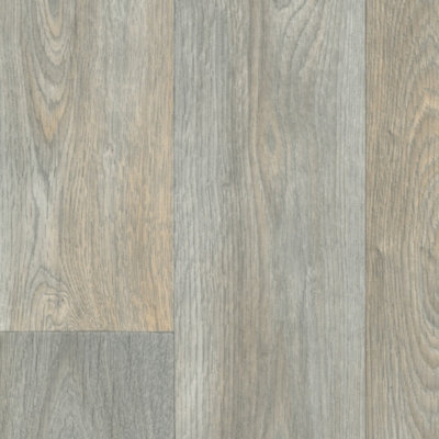 Wood Effect Grey Anti-Slip Vinyl Flooring For LivingRoom, Kitchen, 3.8mm Cushion Backed Vinyl Sheet -6m(19'8") X 2m(6'6")-12m²