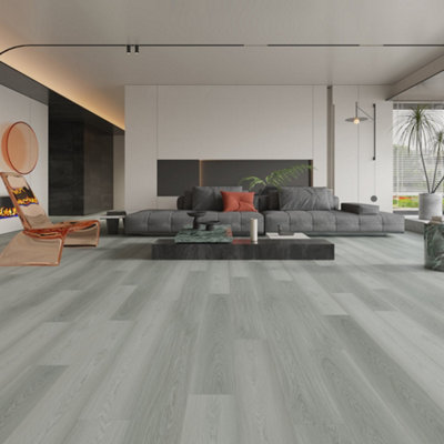Wood Effect Grey Luxury Vinyl Tile Anti slip With Matte Finish for Commercial and Residential Use