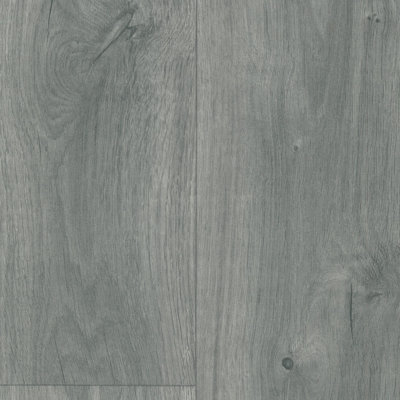 Wood Effect Grey Slip-Resistant Contract Commercial Heavy-Duty Vinyl