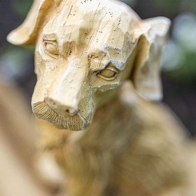 Wood Effect Sitting Dog Ornament