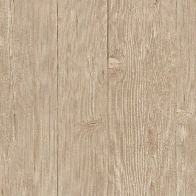 Wood-effect wallpaper brown brown - 0,53 x 10,05 m