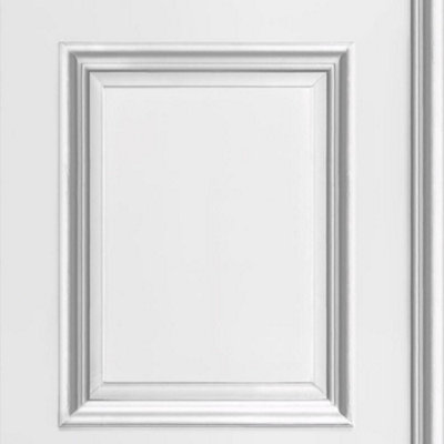 Wood Effect Wallpaper Wooden Panel Frame Realistic Modern White Grey Debona