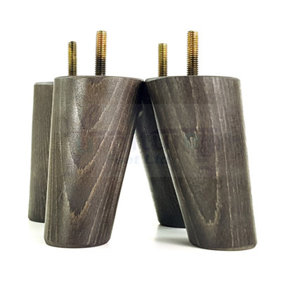 Wood Furniture Feet 100mm High Antique Brown Stain Replacement ...