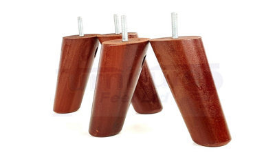 Wood Furniture Feet 120mm High Mahogany Replacement Furniture Legs Set Of 4 Sofa Chair Stool M8