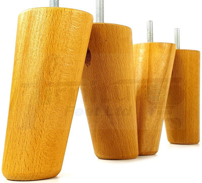 Wood Furniture Feet 120mm High Oak Replacement Furniture Legs Set Of 4 Sofa Chair Stool M8