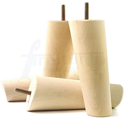 Wood Furniture Feet 160mm High Angled Replacement Furniture Legs Raw Set Of 4 Sofas Chairs Stools M8