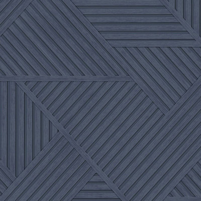 I Love Wallpaper Cubic Shimmer Metallic Wallpaper in Navy Blue and Gol