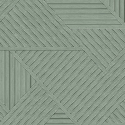 Wood Geometric Wallpaper Sage Holden 13200