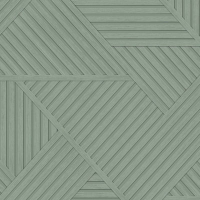 Wood Geometric Wallpaper Sage Holden 13200