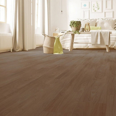 Wood Grain Effect Brown Vinyl Flooring Planks