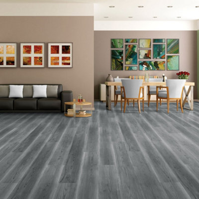 Wood Grain Effect Self Adhesive Vinyl Flooring, Peel & Stick Vinyl Floor Tiles, Covering 5m² , Pack of 36