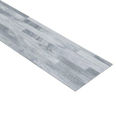 Wood Grain Effect Vinyl Flooring Self Adhesive Floor Planks Floor Tiles Grey 5m² 36 Pcs