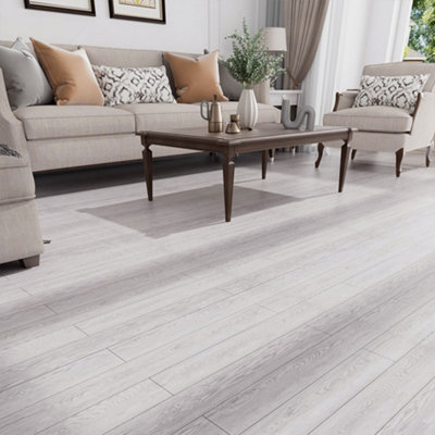 Wood Grain Finish SPC Vinyl Flooring, Waterproof Interlocking Planks Covering 3.12 m²,  14 Pcs