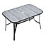 Wood Grain Rectangular Outdoor Table with Umbrella Hole All Weather Outdoor Table for Garden 1200mm(L)