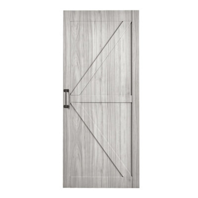 Wood Grain Sliding Internal Door Indoor Door Barn Door 213cm H x 91cm W with Steel Sliding Hardware Kit 183cm