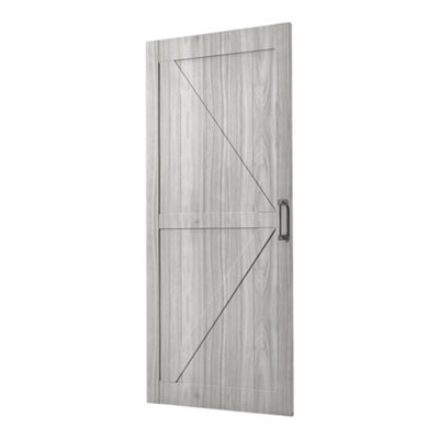 Wood Grain Sliding Internal Door Indoor Door Barn Door 213cm H x 91cm W with Steel Sliding Hardware Kit 183cm