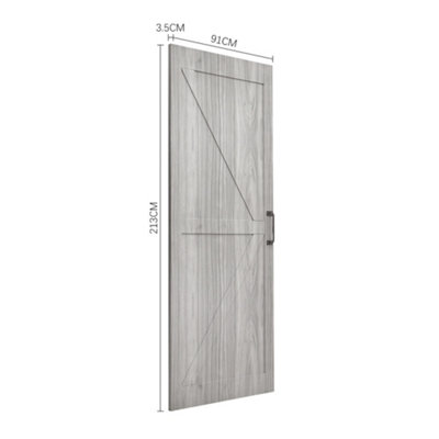 Wood Grain Sliding Internal Door Indoor Door Barn Door 213cm H x 91cm W with Steel Sliding Hardware Kit 183cm